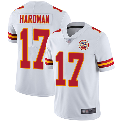 Youth Kansas City Chiefs #17 Hardman Mecole White Vapor Untouchable Limited Player Football Nike NFL Jersey